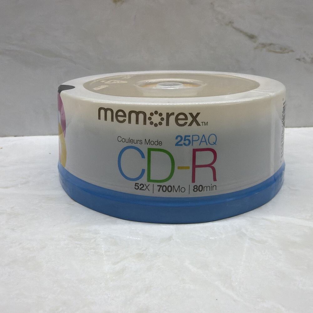 Memorex Cool Colors Recordable CD-R 25 Pack 52X 700 MB 80 Min NEW & SEALED